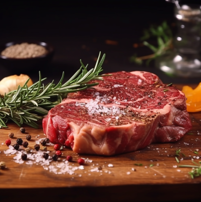 1 lb Creekstone Farms Premium Dry Aged Bone in Steak, with Rich's Steak Seasoning Blend