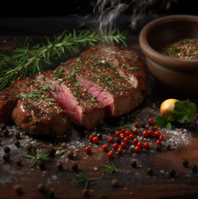 1 lb Creekstone Farms Premium Dry Aged Bone in Steak, with Rich's Steak Seasoning Blend
